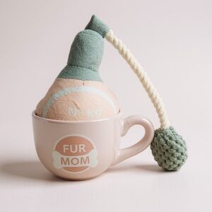 Mother's Day Pink Coffee Mug with Plush Purfum Pet Toy
